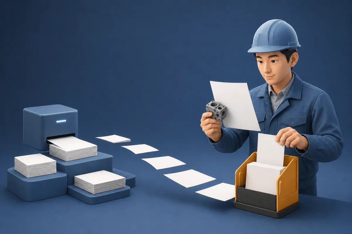AIが文書を整え、現場担当者が実物と照合して正式版を確定する分担