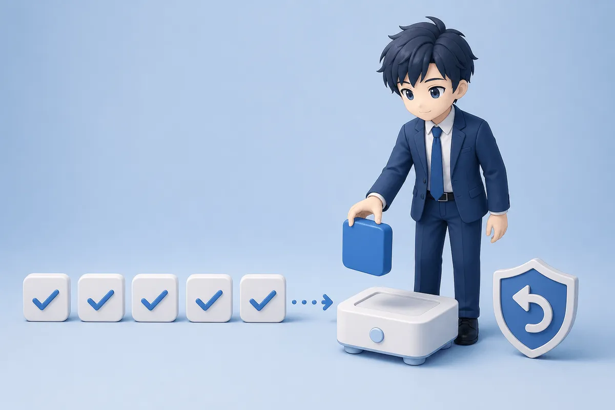五つの質問を通過した一つの工程を選び、小さく試し始める担当者